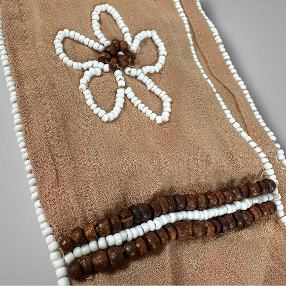 Free People Riley Pony Scarf Western Bohemian Beaded Chain Fringe Hair Tie NWT - Picture 13 of 15